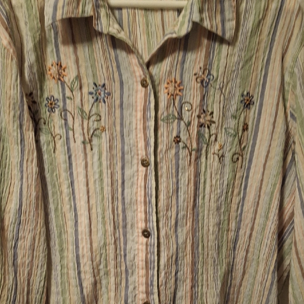 Alfred Dunner Multicolor Striped Shirt 16 ππππ - Picture 4 of 8